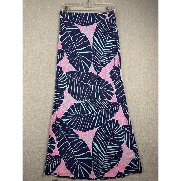 Lilly Pulitzer Dresses & Skirts - Lilly Pulitzer Skirt Womens Small Multicolor Palm Leaf Maxi Pull On Stretch